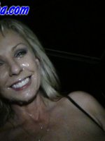 Hot blonde with huge tits gets covered in cum while in the theater. - Naughty Alysha,  MILF,  Big Tits
