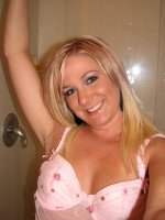 Curvy blonde girlfriend Austin taking photos of her big boobs and pink pierced nipples