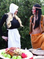 The native Pokabeaver loves his land,  but he loves pussy more,  and Kelly is more than willing to show him the meaning of Titsgiving - MILF,  Big Tits,  Kelly Madison