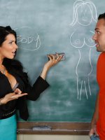 Romi Rain is a Language of the Human Body professor. Her student,  Johnny,  doesn't really understand the subject though. He believes he's taking a class about tits and ass. Being a great teacher means knowing how to reach your students and since Johnny is